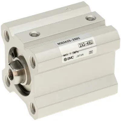 SMC Compact Cylinder: 25 mm Bore Dia, 25 mm Stroke Lg, Tapped Hole Mounting - Basic Mount Compact Cylinders