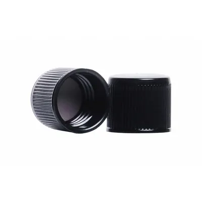 KIMBLE Cap: 18 mm Dia, Black, Phenolic, PTFE Faced Rubber, 15-415 mm Screw Closure Size - Screw On Caps