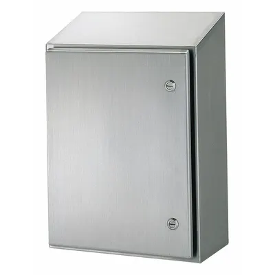 HOFFMAN Enclosure: 304 Stainless Steel, 24 in x 24 in x 8 in, NEMA 12/4/4X, Solid Cover - Stainless Steel Enclosures