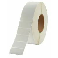 APPROVED VENDOR Printer Label: 2 in Label Wd, 1 in Label Ht, White, 3 in Core Dia., 8 PK