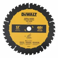 DEWALT Circular Saw Blade: 12 in Blade Dia., 40 Teeth, 0.11 in Cut Wd, 12 in Arbor Size, Combo, 2 PK (MPN DWA112CMB)