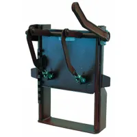 Steel inspection door with a 13 1/2 in wide by 12 13/32 in high opening, finished with zinc chromate for corrosion resistance. Designed for use on heavy dump trucks to provide access for maintenance and inspection of internal components