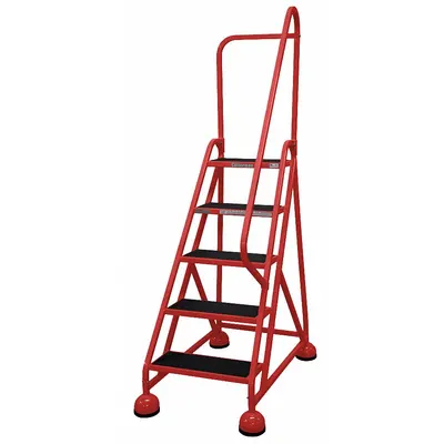 COTTERMAN Rolling Ladder: 3.8 ft Platform Ht, Partially Assembled, Steel - Steel Ultra-Stable Weight-Actuated Ladders