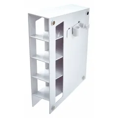 Benchtop pipette holder made of white ABS plastic. Overall dimensions: 11-5/8 in length, 4 in width, 1-3/8 in height. Accommodates up to 30 serological pipettes or tubes. Suitable for organizing and storing pipettes upright on a lab bench.