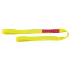 This LIFT-ALL Type 3 standard nylon flat-eye web sling has a 2 ft sling length and 8 1/2 in eye length, with 1 ply construction. It includes a standard tag for identification. Designed for general-purpose overhead lifting and rigging in industrial environments.