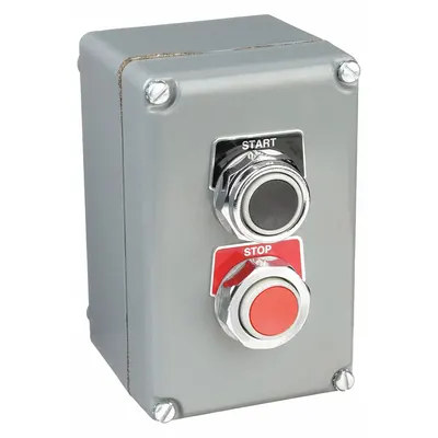 SCHNEIDER Control Station: (2) Push Buttons, 0 Pilot Lights, 2NO/2NC, Start/Stop - Push-Button Control Stations