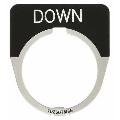 EATON Legend Plate: 30 mm Panel Mounting Size, Half-Round, 1 5/8 in Overall Wd - Push-Button Rings & Plates