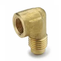 Flared Fitting Elbow: 1/2 in OD x 3/4 in Pipe Fitting Size, Flared/Threaded, Brass (MPN 150F-8-12)