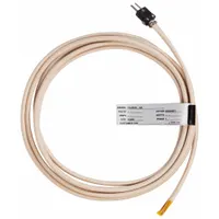 Type J thermocouple for surface temperature measurement. Accuracy ±2.2°C or ±0.75%, whichever is greater. Cable length 10 ft with high-temperature fiberglass sleeving, 24 AWG wire. Suitable for industrial process monitoring on surfaces such as pipes, tanks, and equipment
