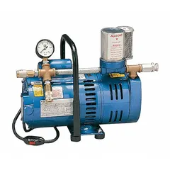 The Allegro 9821 OBAC Ambient Air Pump delivers 0 to 10 cfm at 0 to 15 psi, powered by a 3/4 hp motor. It features OBAC fittings and supports up to two respirators. Suitable for supplying breathable air in industrial environments such as painting, chemical handling, and confined-space operations.