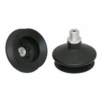 SCHMALZ Vacuum Pad Assembly: 1.5 Folds, G1/4 in, 60 mm Pad Dia, NBR, 55 A, Black, 38 mm Pad Ht (MPN 10.01.06.00083)