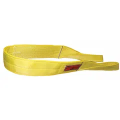 This STREN-FLEX web sling is a Type 3 standard nylon flat-eye sling with a 12 ft sling length, 18 in eye length, and 4 plies. It features a wear-resistant tag. Used for lifting and rigging heavy loads in industrial settings such as construction, manufacturing, and warehousing.