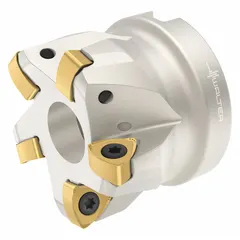 Indexable face mill for face milling operations on metal workpieces. Uses indexable inserts for efficient material removal. Suitable for producing flat surfaces in general machining applications.