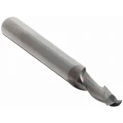 This 2-flute carbide square end mill features a pencil-neck design for deep cavity machining. The AlCrN coating enhances wear resistance in metalworking applications. With a 0.045" cutting diameter and 1/8" length of cut, it is suited for precision slotting, profiling, and contouring in steel, stainless steel, and non-ferrous alloys.