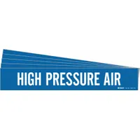 Pipe Marker: High Pressure Air, Blue, White, Fits 8 in and Larger Pipe O.D., 1 Pipe Markers, 5 PK (MPN 7367-1HV-PK)