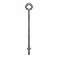 Machinery Eye Bolt: Without Shoulder, Steel, Galvanized, 7/8"-9 Thread Size, 6 in Thread Lg (MPN N2009-24)
