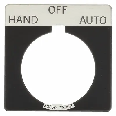 EATON Legend Plate: 30 mm Panel Mounting Size, Square - Push-Button Rings & Plates