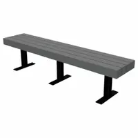 ULTRASITE Outdoor Bench: Trailside, 48 in Overall Lg, 17 1/4 in Overall Ht, Gray, Black, Surface (MPN PB 4GRATRA)