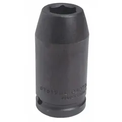 This 3/4" drive impact socket is designed for use with impact wrenches in heavy-duty fastening and loosening of 38 mm metric fasteners. The 12-point, deep configuration allows access to recessed nuts and bolts. Black oxide finish provides corrosion resistance. Suitable for automotive repair, industrial maintenance, and construction applications.