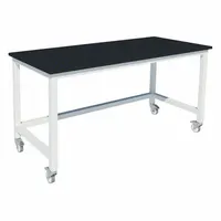 Heavy Duty Table: 24 in Overall Wd, 36 in Overall Ht, 4 ft Overall Lg, Phenolic, Petal White, Steel (MPN GRHD-4824-CFP-2)