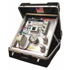 Portable training system for hands-on education in variable frequency drives. Includes (1) VFD Bugging Kit, Rheostat Control, and Student's Guidebook. Measures 24 in x 24 in x 26 in. Suitable for technical schools and maintenance training programs.