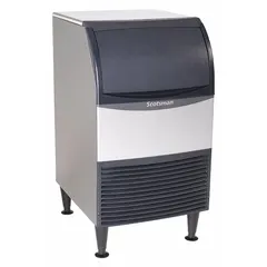 This SCOTSMAN undercounter flake ice machine produces 216 lb of ice per day. Air-cooled, silver finish. Dimensions: 38 in Ht x 20 in Wd x 24 in Dp. Suitable for commercial kitchens, bars, and other foodservice settings requiring a compact continuous ice supply.