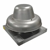Direct-drive fan with 9-inch wheel, delivering up to 500 cfm at 1/12 hp. Operates on 120V AC with variable speed and open dripproof motor. Includes drive pack, assembled, for roof or wall mounting in high-static-pressure applications
