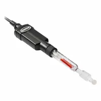 Glass pH electrode with a 0 to 14 pH measurement range and a Reverse Sleeve junction. Includes a 1 m cable length. Used for pH testing in laboratory water quality analysis and process control applications