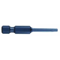 Impact-rated Torx bits for driving T10 fasteners. Made of S2 steel with a standard hex shank for use with impact drivers. Supplied as a 5-pack.