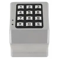 Compact keypad for keyless entry on doors in industrial and commercial facilities. Measures 2 3/4 in width and 1 7/8 in depth. Suitable for surface-mount installation to manage personnel access without traditional keys