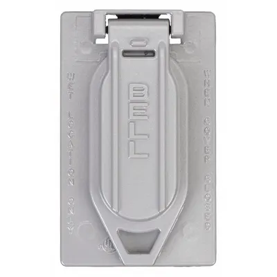 BELL Weatherproof Cover: Aluminum, Outdoor Receptacles, 1 Gangs, 4 9/16 in Overall Ht - Aluminum & Zinc Weatherproof Electrical Box Covers