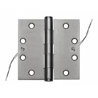 This BEST electrified butt hinge is constructed of steel with a leaf height and width of 4 1/2 in. It is designed to integrate electrical wiring through the hinge for power transfer to door hardware such as locks or sensors, commonly used in access control systems for commercial and industrial facilities