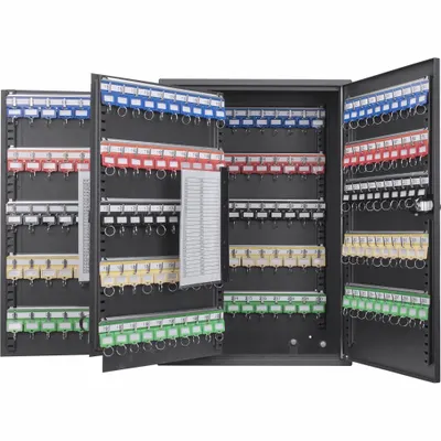 BARSKA Key Cabinet: 300 Key Capacity, Dial Combo Lock, Steel, Black, 21 1/2 in Ht - Key Cabinets with Combination Lock