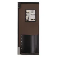 Swinging Door: Polyethylene, 1 Doors, Brown, 3 ft Door Wd, 8 ft Door Ht, Window Included, Textured (MPN 3696RCBR)