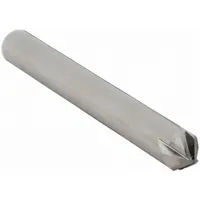 This carbide chamfer mill features 4 flutes and an 82° included angle, with a 3/16" mill diameter and 2" overall length. It is used for creating beveled edges, deburring, and edge breaking on ferrous and non-ferrous materials in machining operations
