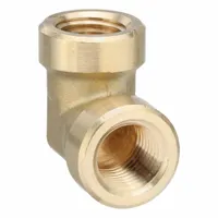 PARKER Metal Pipe Elbow: 90° Elbow, 1/4 in x 1/4 in, Female NPT Threaded x Female NPT Threaded (MPN 1200P-4-4)
