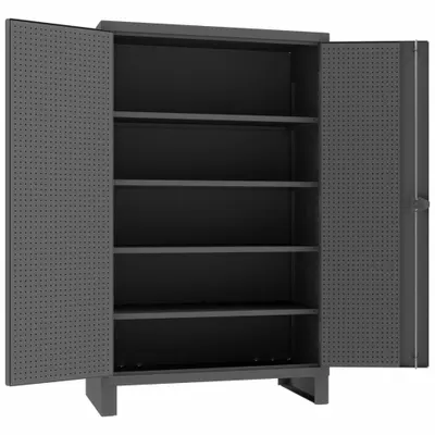 DURHAM MFG HDCP244878-4S95 Industrial Shelf Cabinet with Pegboard - Industrial Shelf Cabinets with Pegboards