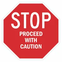 Reflective Lift Truck Traffic Stop Sign: Aluminum, Mounting Holes Sign Mounting, 0.08 in Thick (MPN T1-6235-HI_24x24)