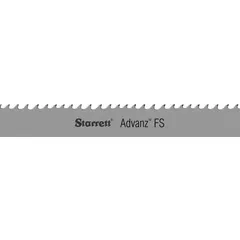 Carbide-tipped band saw blade from the Advanz FS series, designed for cutting aluminum and soft metals. Features a variable cutting edge, 1 in blade width, 19 ft 6 in length, and 3 tooth pitch. Suitable for fabrication and metalworking applications requiring clean cuts in non-ferrous materials.