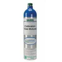 Calibration gas mixture of 19% oxygen with nitrogen balance, supplied in a 116 L cylinder. Accuracy is +/-5%. Used for verifying and adjusting the response of portable gas detectors in industrial safety applications