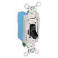 HUBBELL Wall Switch: Toggle Switch, Single Pole, Maintained, Black, 120/277V AC, 15 A (MPN HBL1201BK)