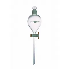 Separatory Funnel, 125 mL, Borosilicate Glass, Colorless, 22 mm Top, 8 mm Stem, 175 mm Stem Length