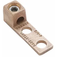 BURNDY Wire Connector: 4 AWG – 1/0 AWG Wire Sizes, 3/8 in Stud Size, Unplated Copper Lug Body (MPN KA252TC38)