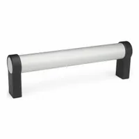 JW WINCO Pull Handle: Threaded Holes, Rear-Mount, 13.78 in Mounting Hole Center to Center, Silver (MPN 333.1-30-350-A-EL)