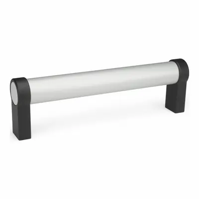JW WINCO Pull Handle: Threaded Holes, Rear-Mount, 13.78 in Mounting Hole Center to Center - Load-Rated Straight-Leg Tubular Pull Handles