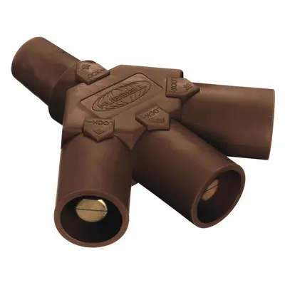 HUBBELL 3-Fer: Female-Male-Male-Male, Brown, 600V AC/600V DC, 400 A - 3-Fer Triple-Tap Tees