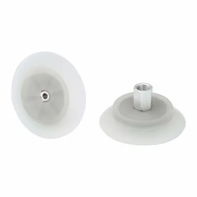 SCHMALZ Vacuum Pad Assembly: Flat, G1/4 in Vacuum Port, 77.2 mm Pad Dia - Flat Type Food-Safe Fast-Handling Vacuum Pad Assemblies