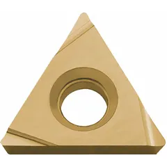 Triangle (T) indexable turning insert made of PVD cermet. Used for turning, facing, and profiling operations on metals. Provides wear resistance and good surface finish in general-purpose machining.
