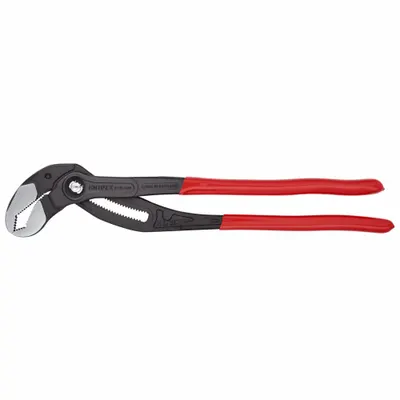 KNIPEX Water Pump Plier: V, Push Button, 3 1/2 in Max Jaw Opening, 16 in Overall Lg - V-Jaw Tongue & Groove Pliers