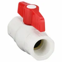 NDS Manual Two-Way Ball Valve: 1 in, PVC, Angle, FNPT x FNPT, 150 psi Max. Pressure (CWP), One-Piece (MPN E1420-10)